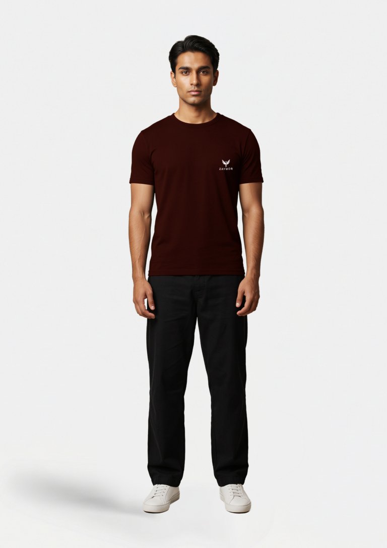 Round Neck — Deep Maroon